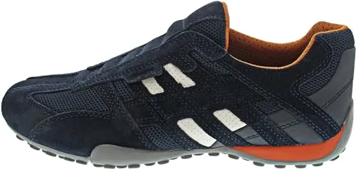Geox Herren Uomo slange L Sneakers, Navy, 47 EU - Herren-Sneaker aus hochwertigem Leder mit atmungsaktiver Sohle für maximalen Komfort und Stil im Alltag.