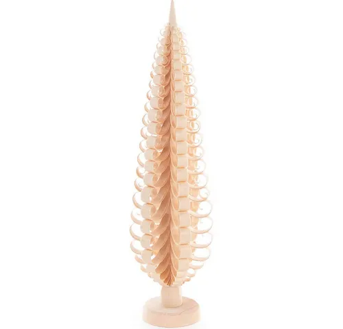 Tischdekoration Spanbaum natur 250mm - Weihnachtliche Tischdekoration aus Holz, handgefertigt in Deutschland, ideal für ein festliches Ambiente in Wohnzimmer, Küche oder Schlafzimmer.