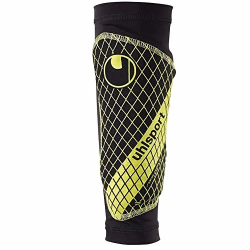 uhlsport Schienbeinschoner Sockshield Lite 2.0, Schwarz/Fluo Gelb, L