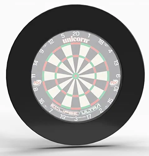 Unicorn Professional Surround - Schutzring für Dartscheiben - Dartboard Surround in Schwarz, schützt Ihre Wände und bietet optimale Sicherheit beim Steeldart-Spiel.