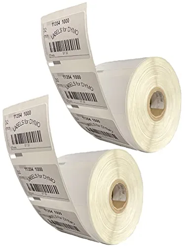 LEYF Dymo Etiketten für Labelwriter 11354-2 Rolle Pack Etiketten x 1000 St. Je Rolle = 2000 Etikette, Selbstklebend, Kompatibel für Dymo Labelwriter & Seiko Etikettendrucker, 57 X 32 mm, 2X11354