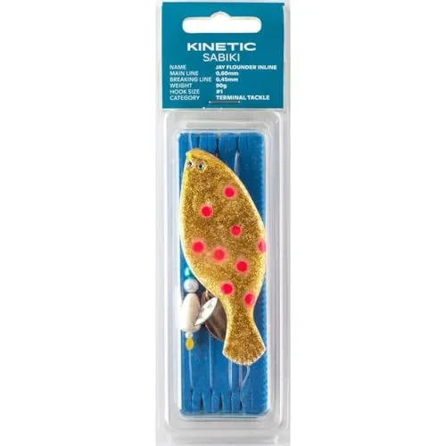 Kinetic Sabiki Jay Flounder Inline 60g #1 Glow/Pink Dots