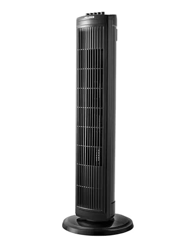 PELONIS 76 cm Oszillierender Turmventilator, 3 Geschwindigkeitsstufen, 8H Timer, Leiser & Platzsparender Lüfter für Zuhause, Büro (Schwarz)