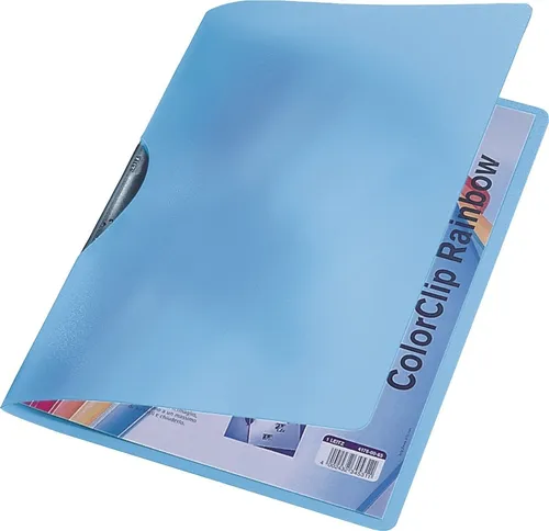 LEITZ Hefter Cliphefter ColorClip Rainbow A4 ca. 30 Blatt hellblau