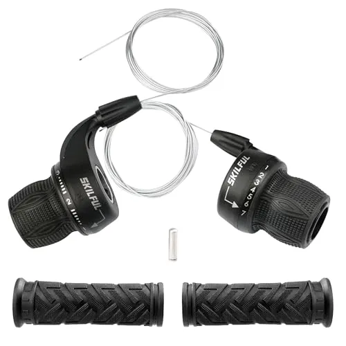 Speed Fahrrad Schalthebel 3x7 Revoshifter Set - Schalthebel für 21 Gänge, ergonomischer Drehgriff für präzise Schaltvorgänge und optimalen Fahrkomfort.
