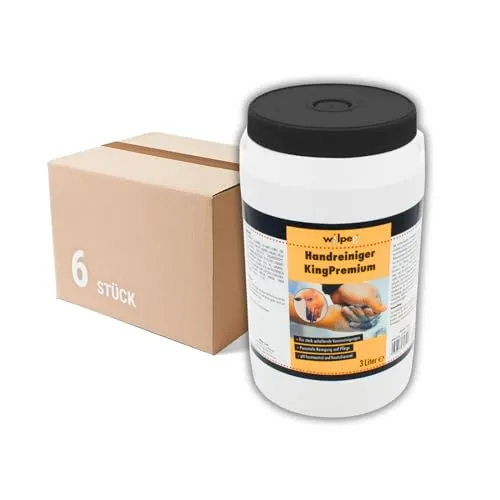 wilpeg® Handcreme Handreiniger KingPremium 6x 3L - Handcremes - Effektive Handwaschpaste mit Esterölen für porentiefe Reinigung und hautschonende Pflege, entfernt hartnäckige Verschmutzungen und sorgt für ein angenehmes Hautgefühl.