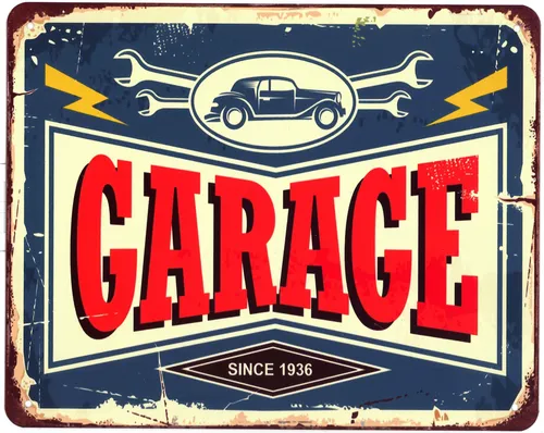 Blechschild Garage since 1936 Deko Schild Aufschrift Dekoration Aufdruck 20 x 25