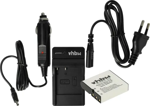 vhbw Ladezubehör-Set kompatibel mit Somikon DVR-853, DVR-853.IR Kamera - 1x Ladestation, 1x Akku