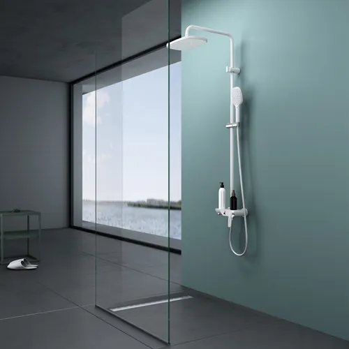 doporro Duschsystem Regendusche Duschset Weiß in weiß von doporro