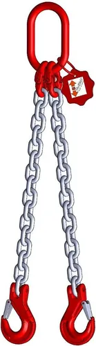 Anschlagkette Güteklasse 8 2-Strang 2,0 m 6 mm ohne Verkürzung verzinkt