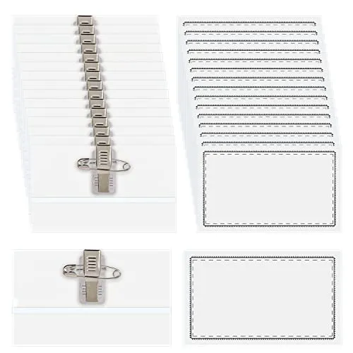 Namensschilder für Kleidung Clip 30 Stück 90 * 60mm Transparent Ausweishüllen Namensschild Name Badges für Visitenkarten Namenschilderhülle
