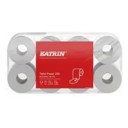 KATRIN Toilettenpapier 250 Blatt 169505 , 1 Packung = 8 Rollen à 250 Blatt