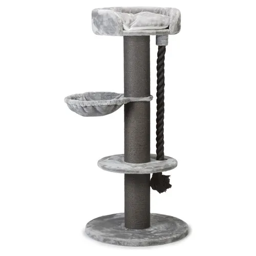 Beeztees Kratzbaum Havilo grau – Riesen-Kratzmöbel für starke Katzen - Kratzbäume, ideal für große Katzenrassen. Extra dicker Sisalstamm, flauschige Liegeplätze und ein Spielseil sorgen für Komfort und Spaß.
