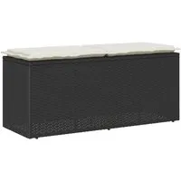 Furnicato Gartenbank mit Kissen Schwarz 110x40x44 cm