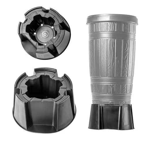 KADAX Standfuß für Regentonnen, 60 cm, Universeller Sockel aus Kunststoff für Runde Regenwassertanks, Regenwassertonne Ständer, Standfuss für Regenfass (Anthrazit, 60 cm)