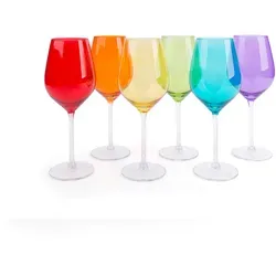 Excelsa Set von 6 Gläser Color Wine 50 cl Bunt - Gläser Set für stilvolles Weintrinken, bestehend aus 6 bunten 50 cl Weingläsern in leuchtenden Farben, ideal für eine moderne Tischdekoration.