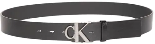 Calvin Klein Herren Gürtel Monogram Buckle 3,5 cm - Herren-Gürtel aus 100% Leder mit klassischer Monogramm-Schnalle, ideal für moderne Looks und elegante Anlässe.