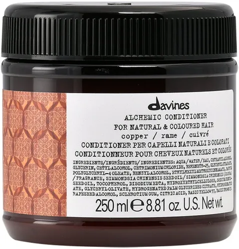 Davines Alchemic Copper Conditioner 250 ml - Conditioner für kupferfarbenes Haar, sorgt für Farbbrillanz und Glanz mit schützenden Milchproteinen und Panthenol, ideal zur Pflege und Intensivierung der Haarfarbe.