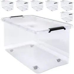 DeubaXXL DE Aufbewahrungsbox 6er-Set Transparent 60L