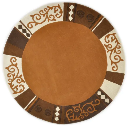 THEKO Teppich Braun aus Wolle - Hochwertiger Wohnteppich aus Wolle in Braun, Maße: 150 cm Breite, 1,4 cm Höhe. Ideal für gemütliche Wohnräume und zeitloses Design.