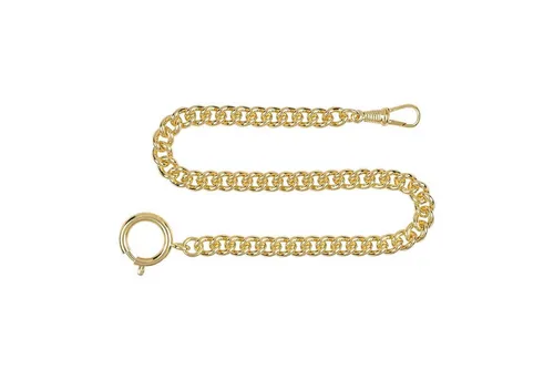 Hermann Jäckle Taschenuhrenkette 3011PL – Vergoldete Rundpanzerkette aus Deutschland - Taschenuhrenkette aus hochwertigem vergoldetem Messing, ideal für stilvolle Präsentation Ihrer Taschenuhr. Edle Optik und Langlebigkeit vereinen sich in diesem zeitlosen Accessoire.