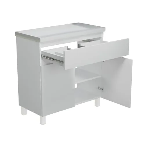 paplinskimoebel - Waschbeckenunterschrank Ariza TOP 80 cm Breite, ohne Waschbecken, Unterschrank mit Schublade, Hängend oder Stehend, für Aufsatzwaschbecken - Weiß Matt/Weiß Hochglanz Front