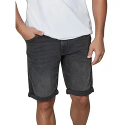 Tom Tailor Herren Jeans Shorts Josh Slim Fit Schwarz W 30 - Herren-Shorts aus elastischem Denim, Regular Slim Fit, ideal für warme Tage und lässige Outfits, erhältlich in Größen W 30 bis W 42.