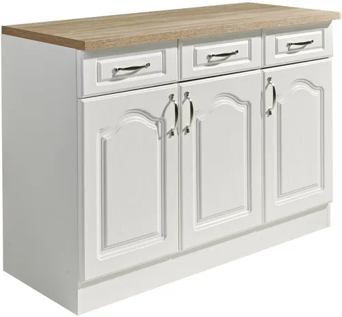 wiho Küchen Unterschrank Linz 120 cm breit, in Landhaus-Optik