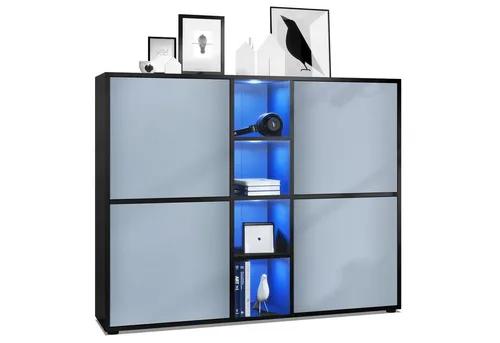 Vladon Highboard Cuba V3 mit RGB LED Beleuchtung in blau von Vladon