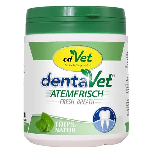 cdVet Naturprodukte DentaVet Atemfrisch 350 g - Effektive Mundpflege für Haustiere, sorgt für frischen Atem und unterstützt die Zahnhygiene. Ideal für den täglichen Gebrauch.