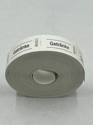 Wertmarkenrollen Rollengutscheine getränkemarken , 1000er Abrisse,Weiß /601051
