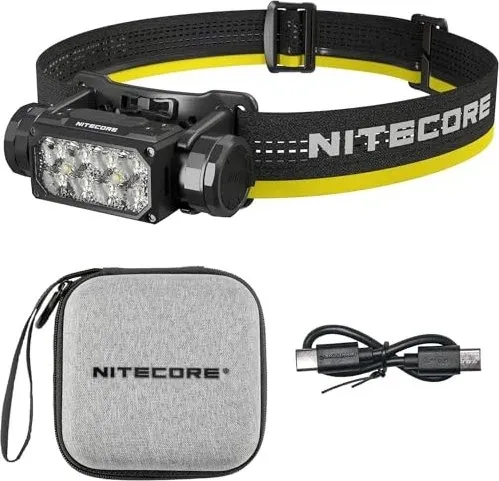 Nitecore Stirnlampe HC65 UHE LED - 2.000 Lumen, USB, Akku, Rotlicht - Stirnlampen mit wasserdichtem Gehäuse aus Flugzeugaluminium, 2.000 Lumen Lichtleistung und bis zu 82 Stunden Leuchtdauer. Ideal für Outdoor-Abenteuer!