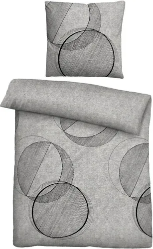 Biberna Bettwäsche Circle, Flanell, 2-teilig in grau von biberna