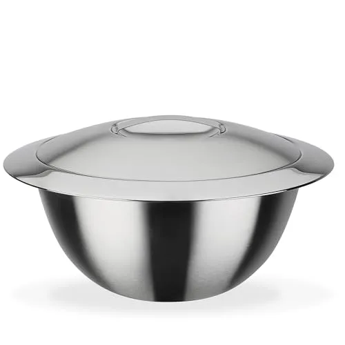 GSW Servier-Thermoschüssel – 7L Edelstahl mit Deckel - Servierschalen für warme und kalte Speisen, doppelwandige Isolierung hält lange frisch. Ideal für Buffets, Partys und den Alltag. Pflegeleicht und spülmaschinengeeignet.