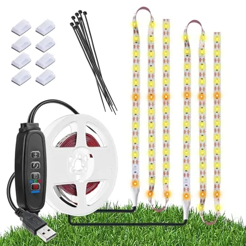 LYGZM Pflanzenlampe LED – Vollspektrum Grow Light mit 120 LEDs - Energiesparlampe mit USB-Anschluss, dimmbar und automatischer Ein-/Ausschaltung für optimale Pflanzenpflege in jeder Wachstumsphase.