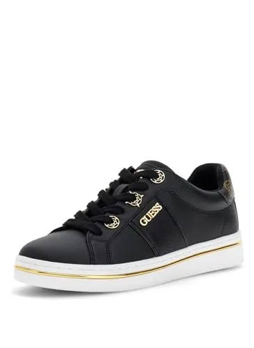 Guess STEW Sneaker Schwarz Gr. 39 - Stylische Damen Sneaker von Guess in Schwarz, flacher Absatz und bequemes Schnürdesign für trendige Outfits.