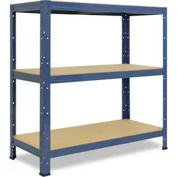 shelfplaza Schwerlastregal HOME, 90x90x30cm blau - Schwerlastregal für Keller und Garage, mit 3 Böden und einer Tragkraft von bis zu 175 kg pro Boden für optimale Stabilität und Ordnung.