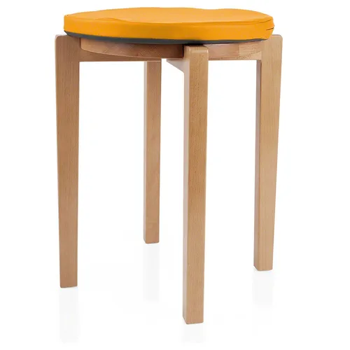 Gymnastikhocker-Set aus Holz mit Kunstleder-Sitzkissen in gelb von Sport-Tec