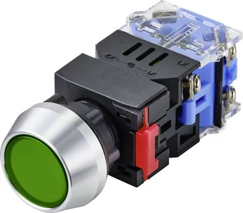 TRU COMPONENTS TC-9428124 LAS0-L-11Z/G/12V Druckschalter 250V 5A 1 x Aus/Ein rastend Grün IP40 1St.