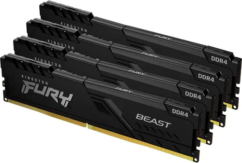 Kingston FURY Beast 32GB (4x8GB) 3600MHz DDR4 CL18 - Low-Profile-Kühlkörper, leistungsstarkes Upgrade für Intel und AMD Systeme