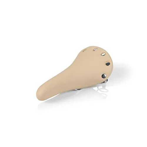 XLC Fahrrad Sattel SA-T16 Beige Unisex - Bequemer Retro-Fahrradsattel für Trekkingräder, aus hochwertigem Leder und Stahl, ideal für lange Fahrten, mit einer Breite von 165 mm und einem Gewicht von nur 537 g.