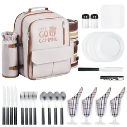 VEVOR Picknickrucksack für 4 Personen mit Kühlfach von Vevor