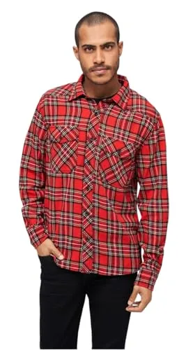 Brandit Check Shirt Tartan 6XL - Kariertes Flanellhemd - Herrenhemden: Hochwertiges Flanellhemd von Brandit, wärmend und hautfreundlich aus reiner Baumwolle, mit stylischem Lederpatch und praktischen Brusttaschen.