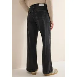 CECIL Damen Wide Leg Jeans 3817419 - Dark Grey Washed - Trendige High Waist Jeans im Loose Fit mit weitem Bein, ideal für lässige Outfits. Die graue Waschung und die praktischen Patch Pockets sorgen für einen modernen Look.