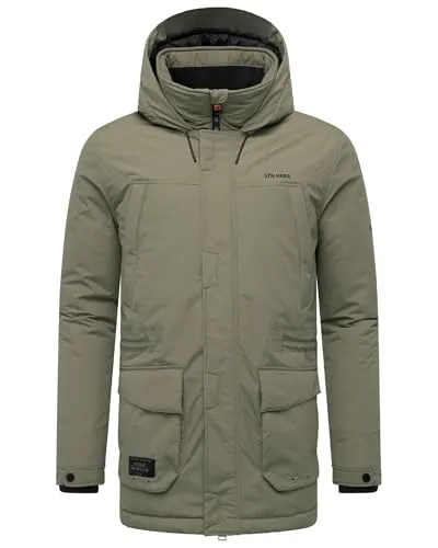 STONE HARBOUR Herren Winterjacke Wadiim XX Dusty Olive Gr. S - Modische Winterjacke mit verstellbarem Taillenzugband und Kapuze. Ideal für Alltag und Freizeit, bietet sie durch windabweisendes Material und weiche Fütterung optimalen Komfort und Wärme an kalten Tagen.