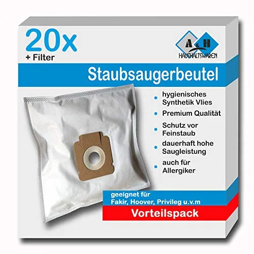 Staubsaugerbeutel geeignet für Hoover FreeSpace TFS 5186, TFS 5187, TFS 5197/11, TFS 5198 011, TFS 5200 011, TFS 5207 011, TFS 5208 011 20