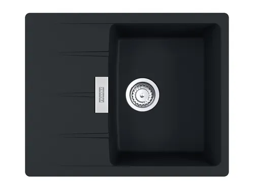 Franke Centro CNG 611-62 Black Matt - Granitspüle mit Exzenterbetätigung - Einbauspüle aus Fragranit in elegantem Schwarz, reversibles Becken und ideal für Unterschränke ab 45 cm. Perfekte Kombination aus Funktionalität und modernem Design.