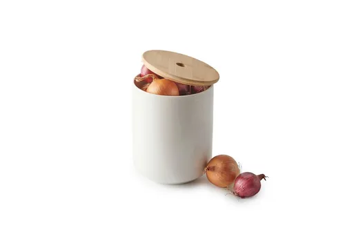 Betty Bossi Vorratsdose Zwiebeltopf aus Keramik - Frischhaltedose für Zwiebeln, mit Deckel und elegantem Design, aus hochwertiger Keramik – ideal zum Aufbewahren und Frischhalten.