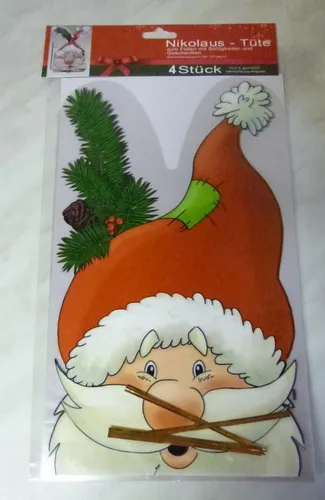 Folienbeutel X-MAS**Nikolaustüte**Plätzchenbeutel**Geschenktüte**4 Stück