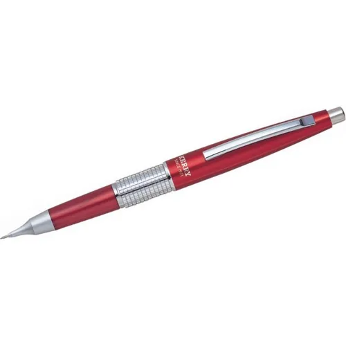 Pentel Kerry Druckbleistift P1035-B-HB, 0,5 mm, rot - Druckbleistift mit robustem Metallgehäuse in elegantem Rot, ideal für präzises Schreiben und Zeichnen. Inkl. 2 Feinminen für sofortigen Einsatz.